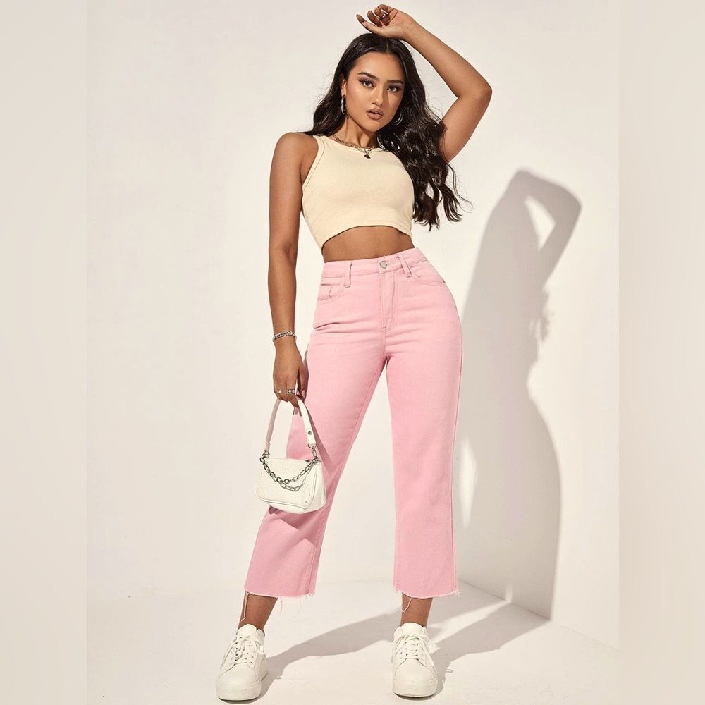 No Boundaries Pink Blush Distressed Cut Off Denim Jeans Size Juniors 15